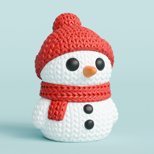 Gestrickter Schneemann · 3D Druck Figur · Winterdeko Weihnachten