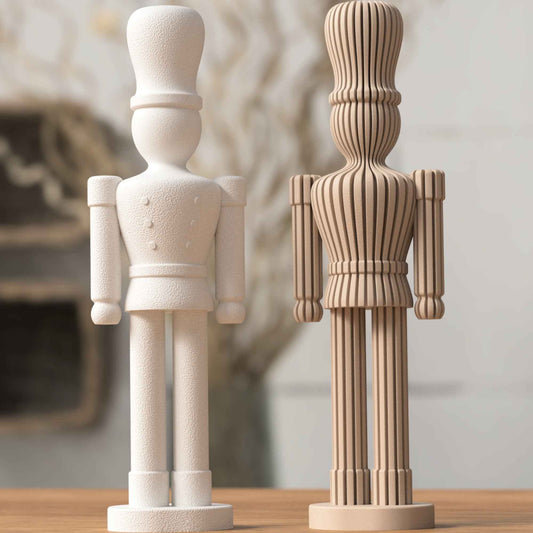 Nussknacker · 21 cm · Japandi Design · Minimalistische Weihnachtsdeko · 3D-gedruckt PLA