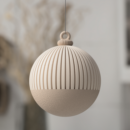 Japandi Christmas Ball · Minimalistische Weihnachtskugel · 3D Druck