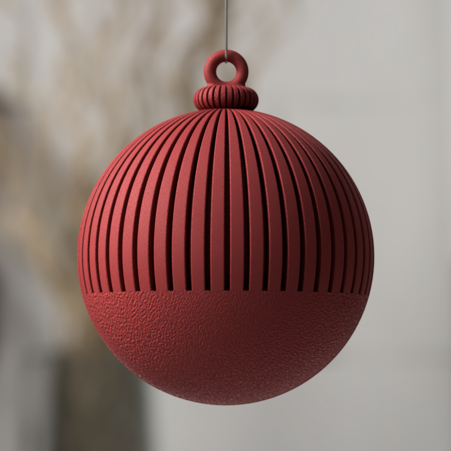 Japandi Christmas Ball · Minimalistische Weihnachtskugel · 3D Druck Print & Pulse