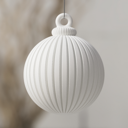 Japandi Christmas Ball · Minimalistische Weihnachtskugel · 3D Druck