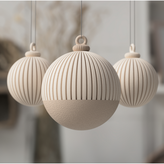 Japandi Christmas Ball · Minimalistische Weihnachtskugel · 3D Druck