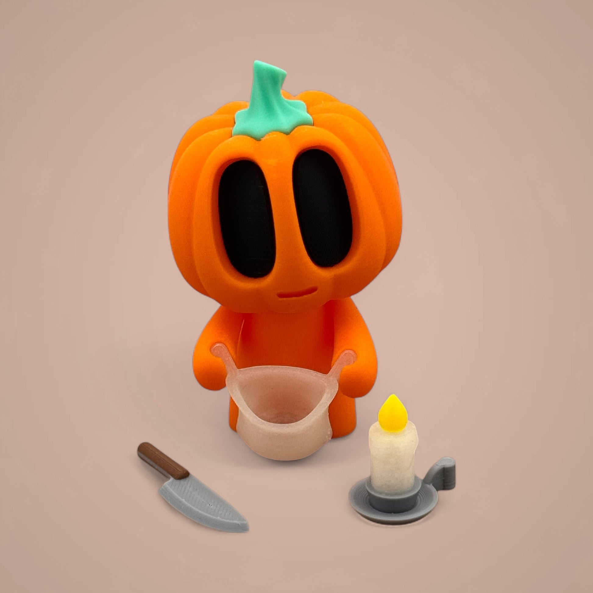 Mini Kürbis Figur Einzelstück · Halloween Deko · Blob Style Print & Pulse