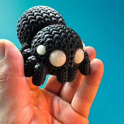 Gestrickte Spinne Figur · Handarbeitslook · Beweglicher Hinterkörper