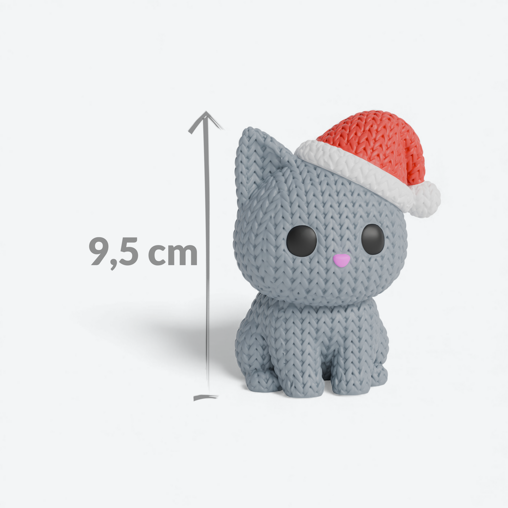 Gestrickte Katze · Weihnachtsfigur · Winter Deko Print & Pulse