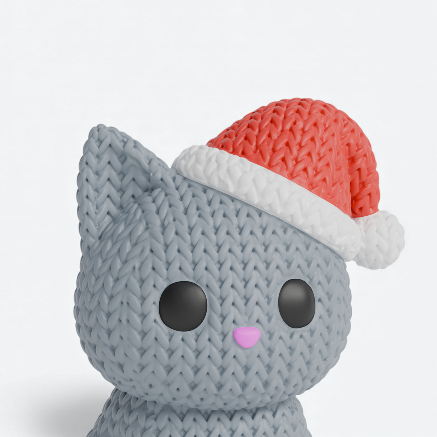 Gestrickte Katze · Weihnachtsfigur · Winter Deko