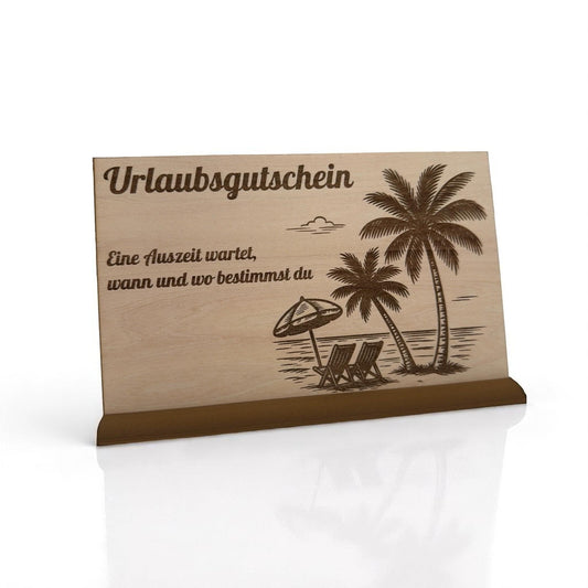 Holzgutschein personalisiert | Gutschein aus Lindenholz (3 mm) | Geschenkidee graviert | Handmade Unikat