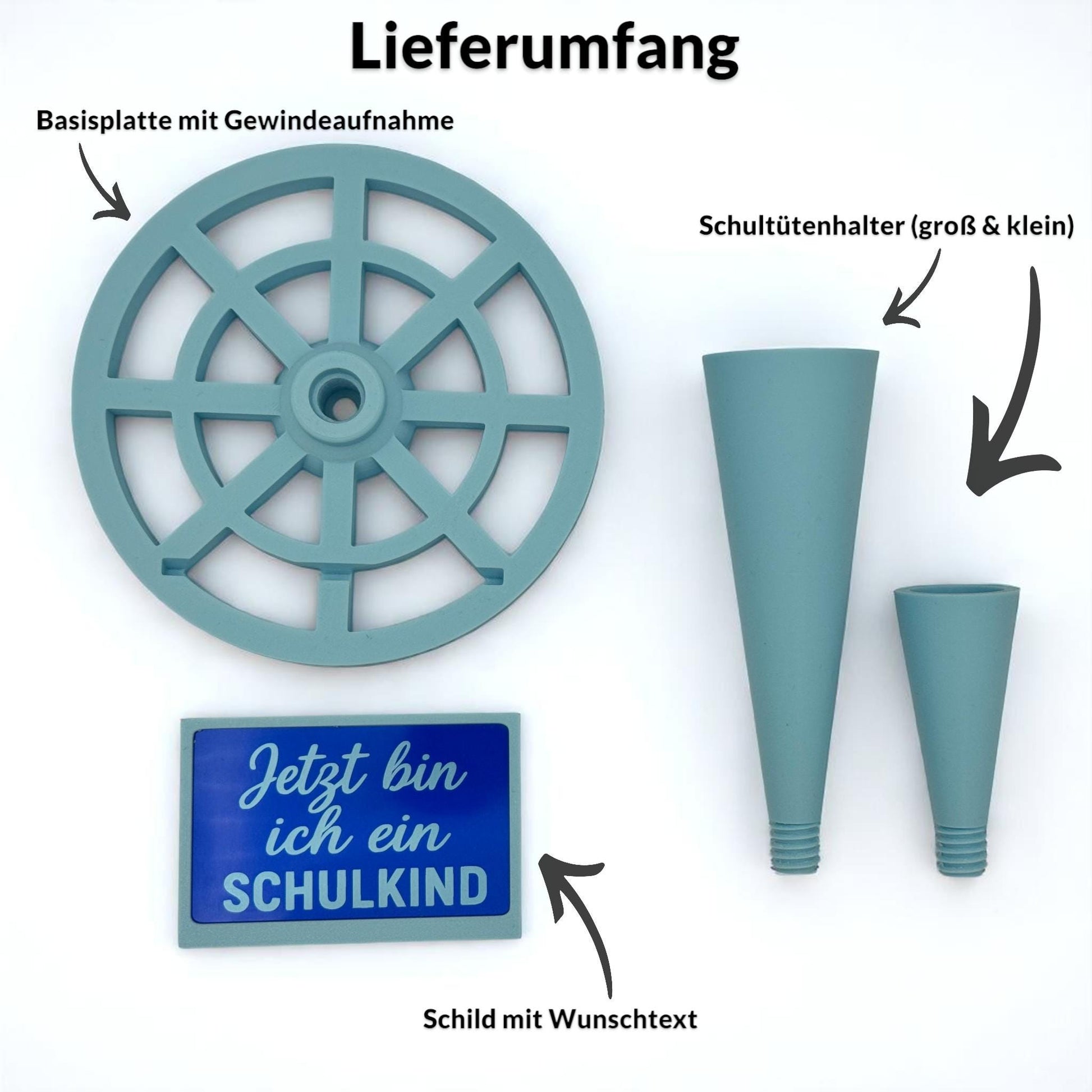 Schultütenständer mit Wunschtext | Einschulung Geschenk | Halter für Schultüte | personalisiert | Deko Schulanfang