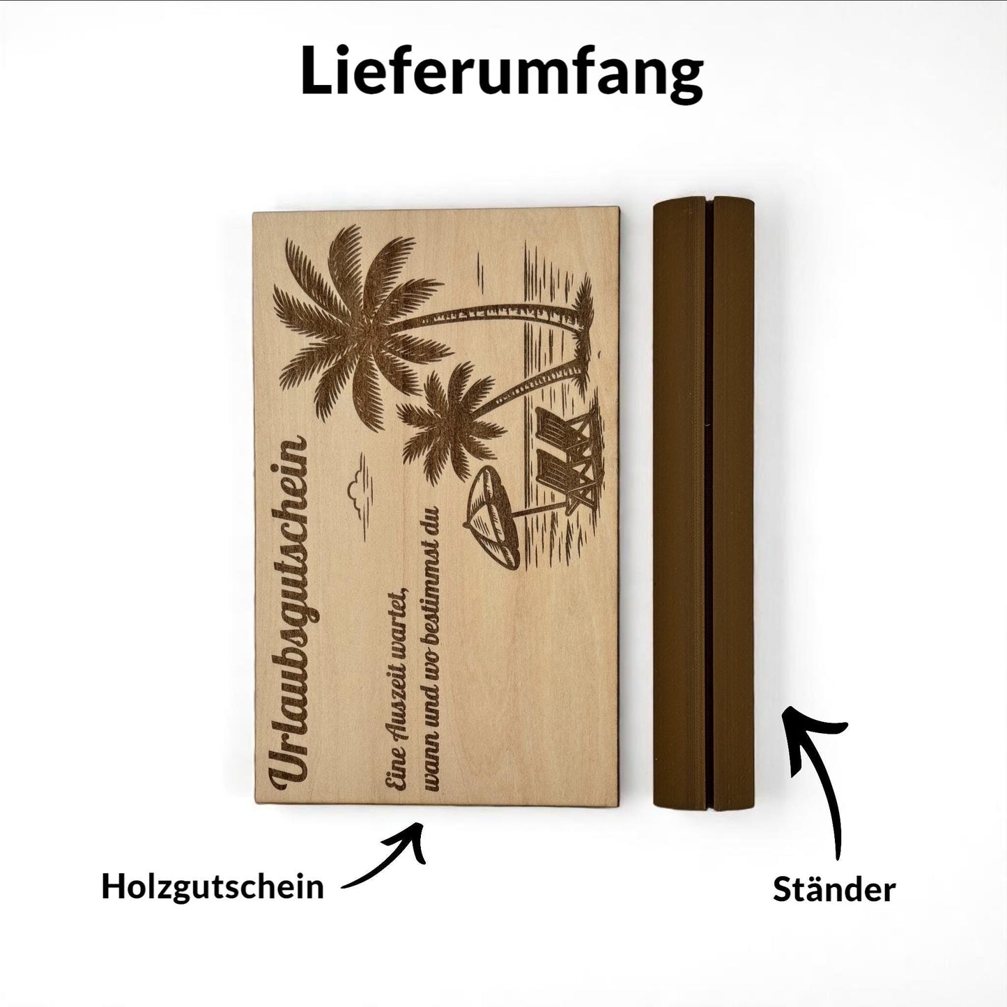 Holzgutschein personalisiert | Gutschein aus Lindenholz (3 mm) | Geschenkidee graviert | Handmade Unikat