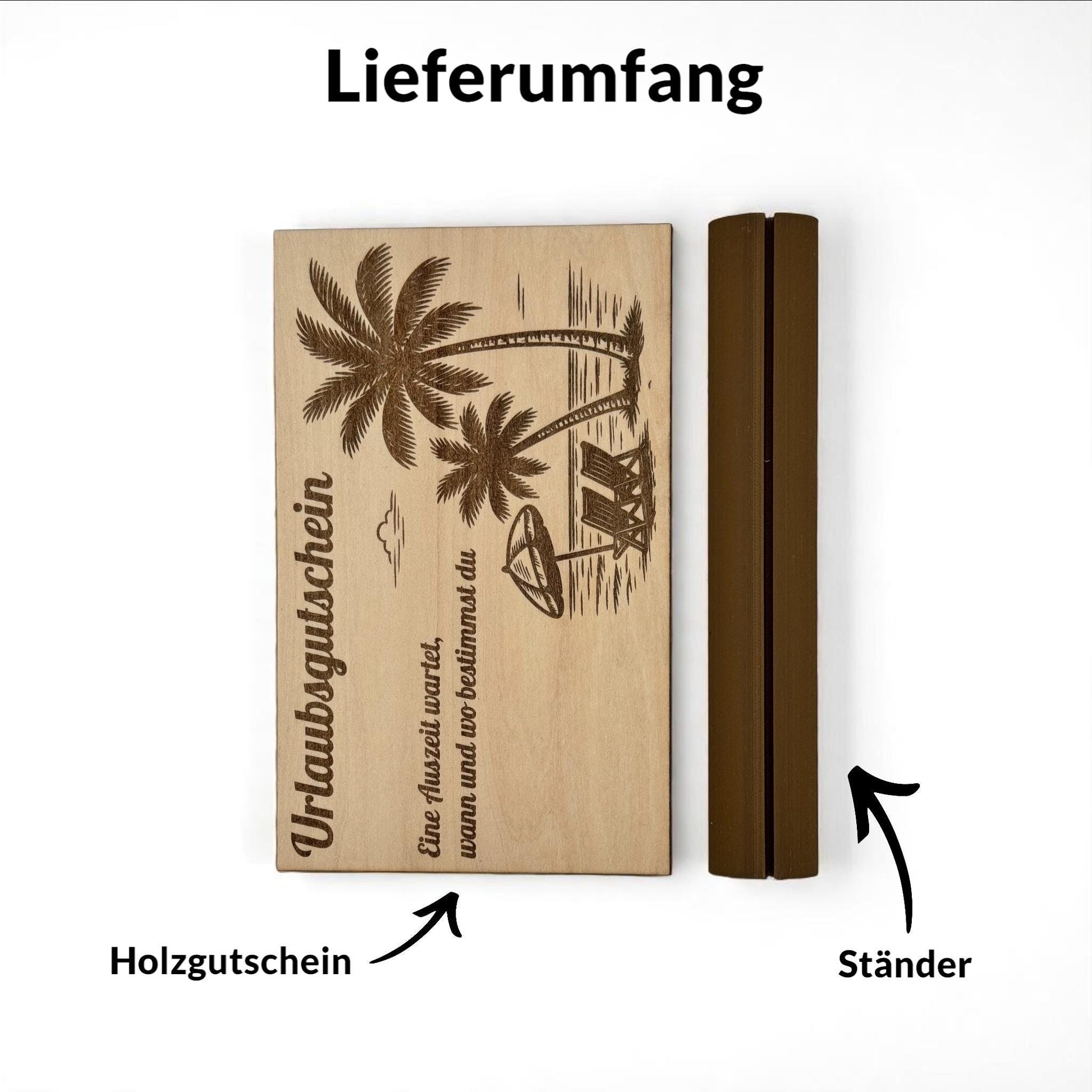 Holzgutschein personalisiert | Gutschein aus Lindenholz (3 mm) | Geschenkidee graviert | Handmade Unikat