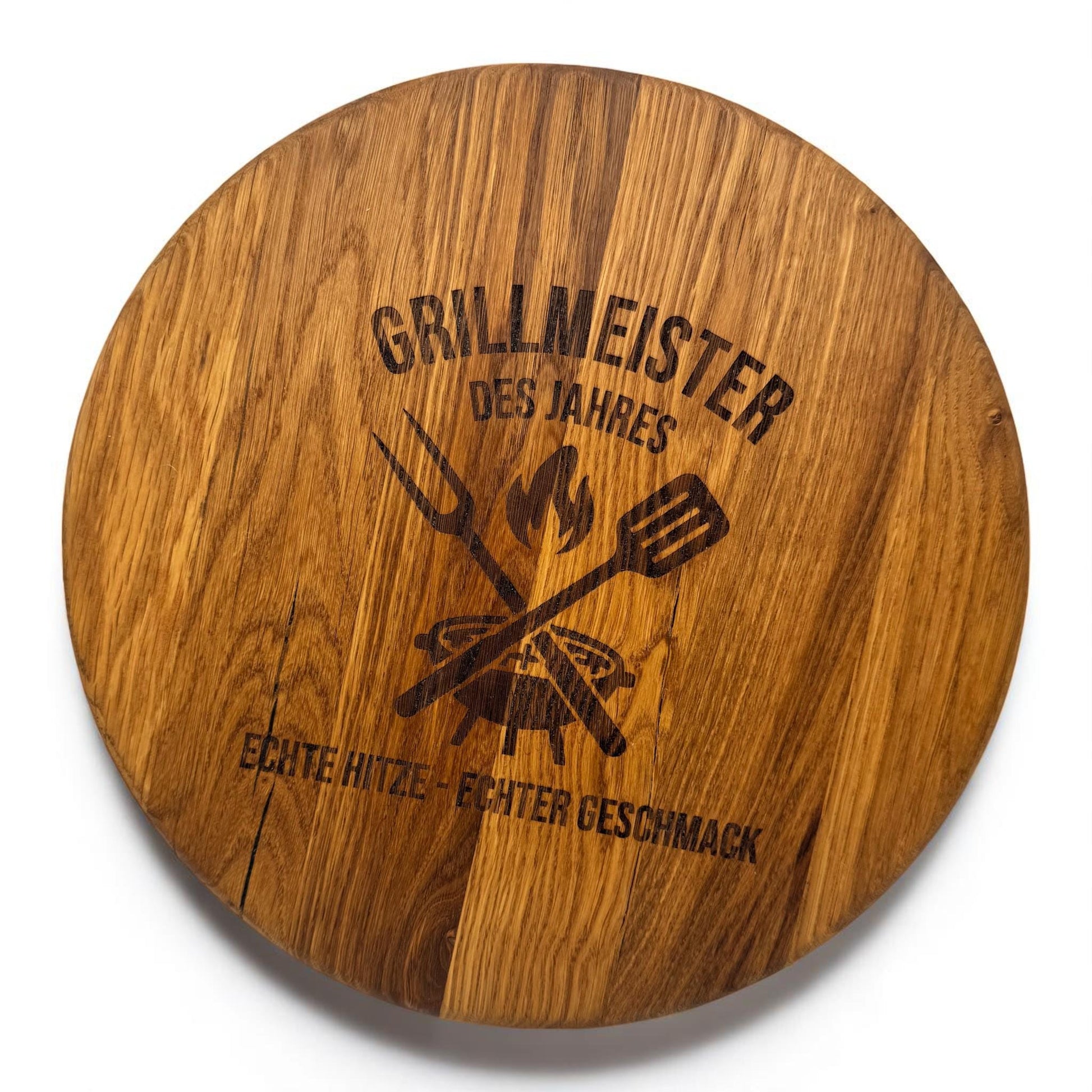 Eichenholz-Schneidebrett „Grillmeister des Jahres“ – graviert & personalisierbar