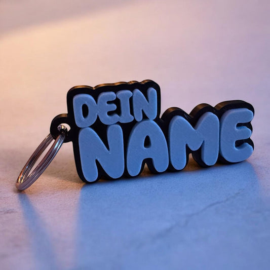Personalisierter Schlüsselanhänger mit Namen – 3D-Druck Namensanhänger – Pastellfarben