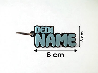 Personalisierter Schlüsselanhänger mit Namen – 3D-Druck Namensanhänger – Pastellfarben