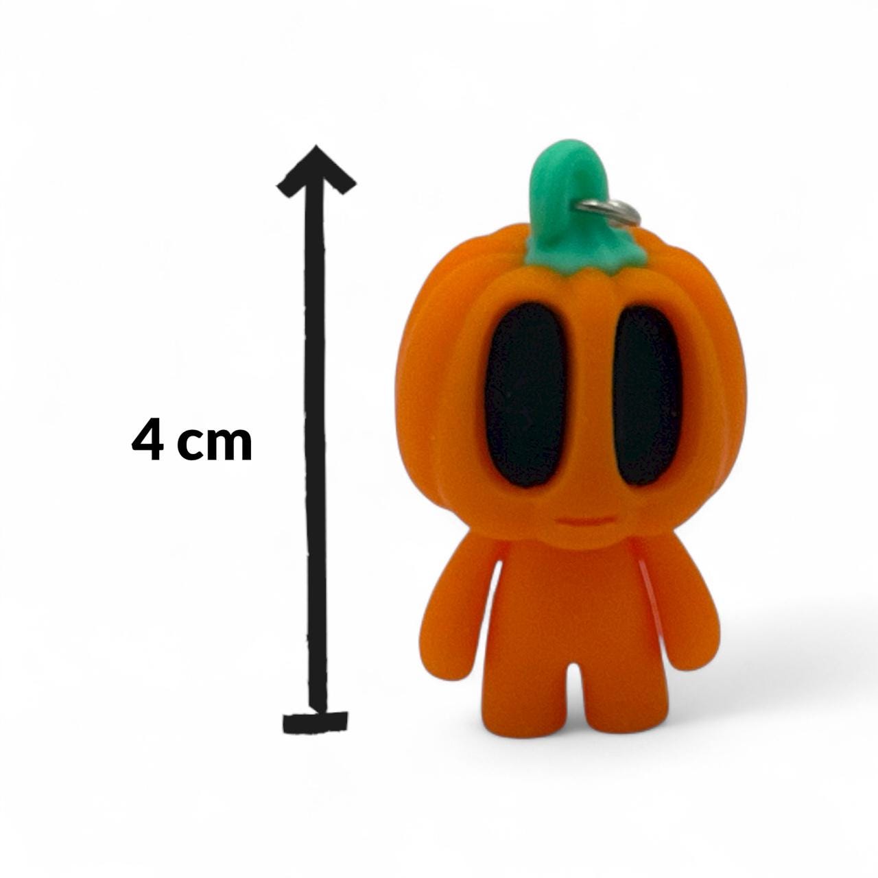 Größenbild mit Pfeil und 4 cm Angabe neben dem Kürbis-Blob – realistische Maße.