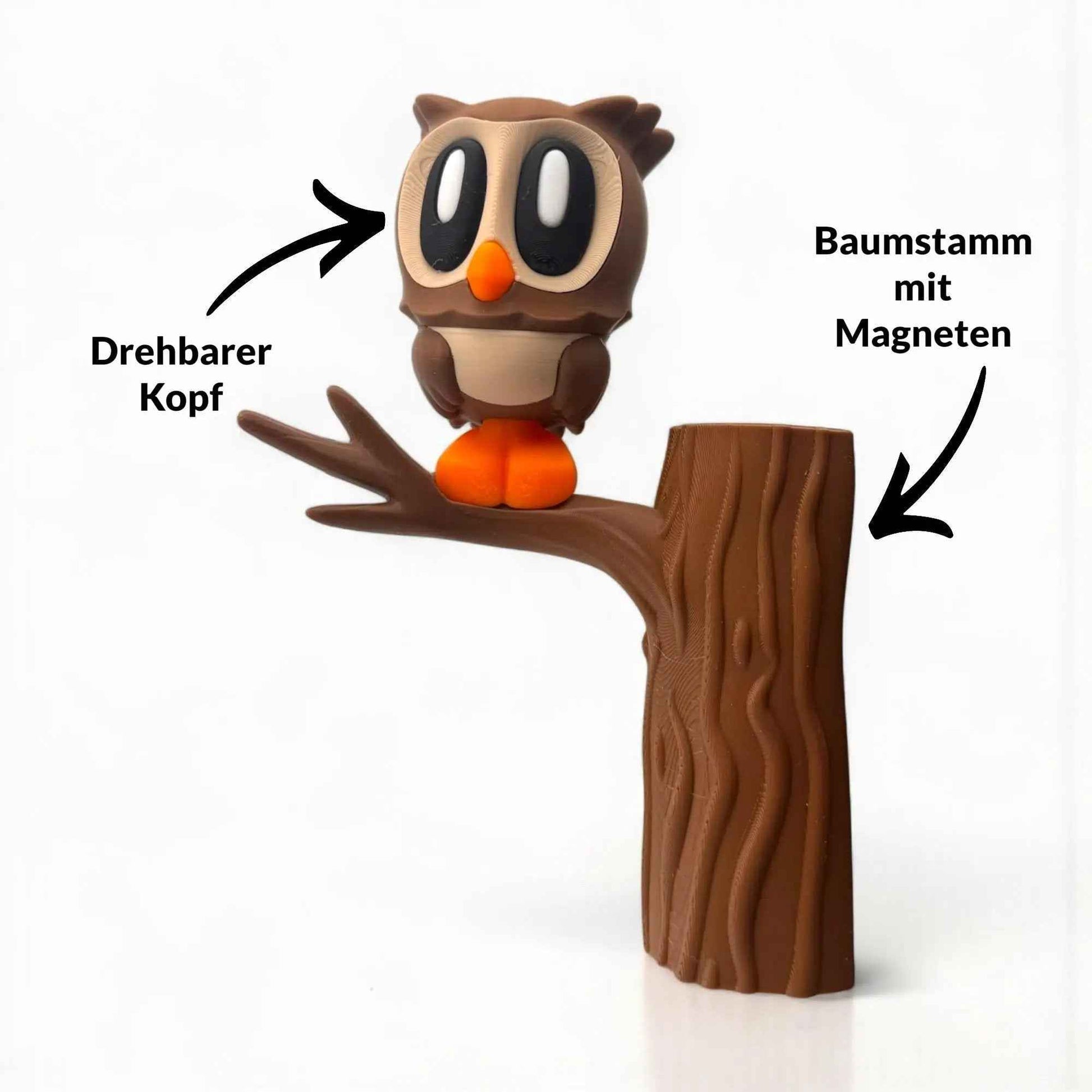 Eulenfiguren Set · Magnetisch · 3D Druck Deko · Blob Style