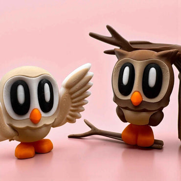 Eulenfiguren Set · Magnetisch · 3D Druck Deko · Blob Style