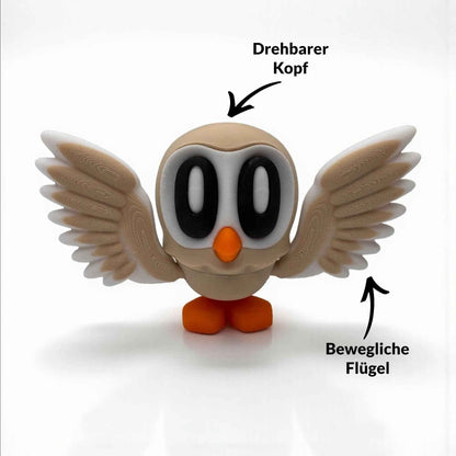 Eulenfiguren Set · Magnetisch · 3D Druck Deko · Blob Style