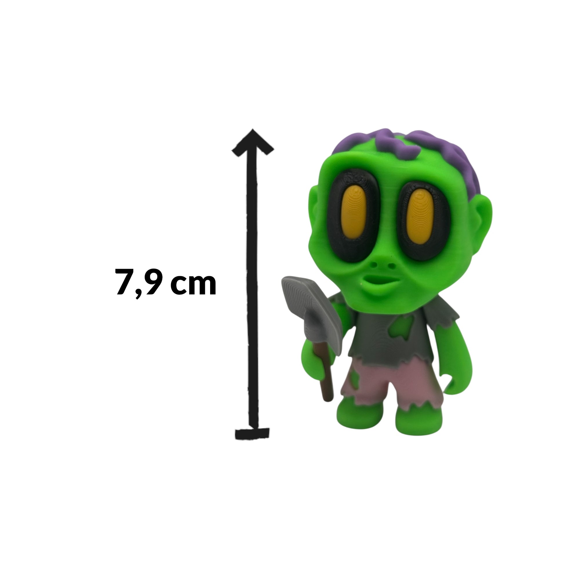 Mini Zombie Figur 7,9 cm hoch · PLA Biokunststoff · handmontiert in Hamburg