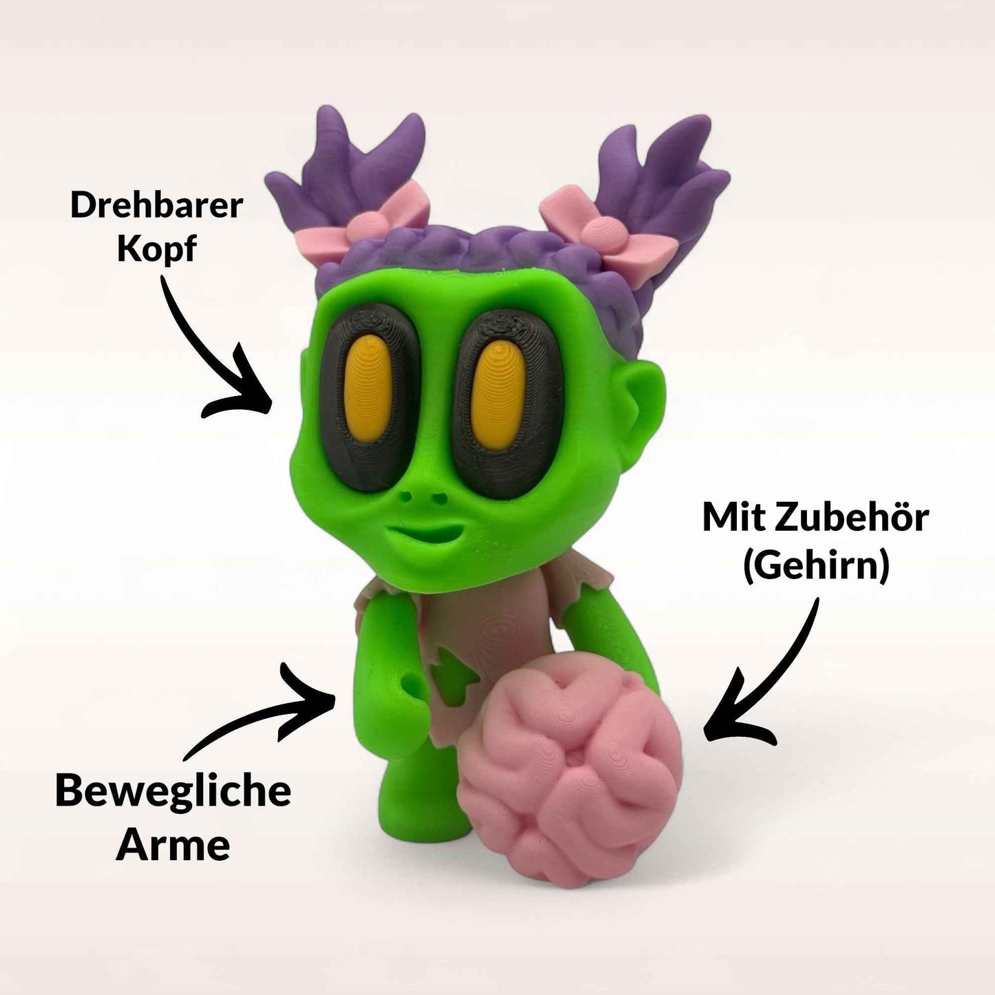 Mini Zombie Mädchen · Halloween Figur · 3D Druck Deko