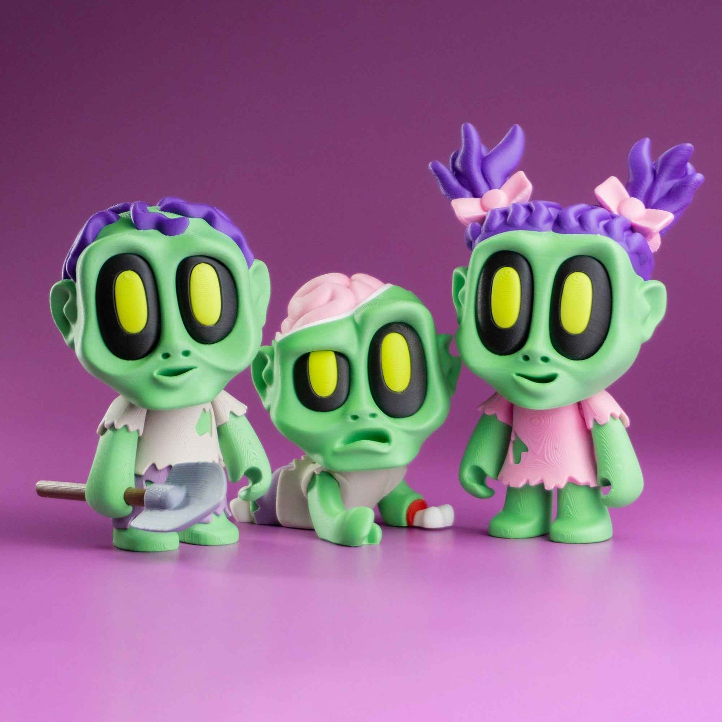 Mini Zombies 3er Set · Halloween Figuren · 3D Druck Deko