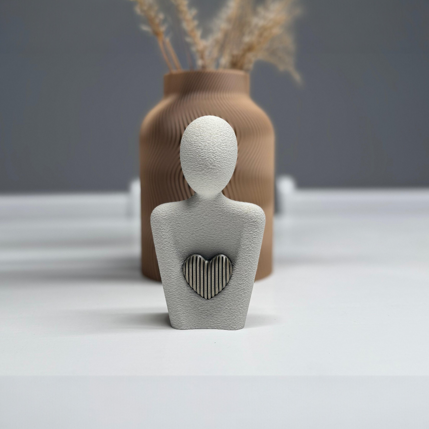 Muttertagsstatue · Herzfigur · 3D gedruckte Dekoskulptur