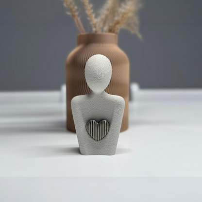 Muttertagsstatue · Herzfigur · 3D gedruckte Dekoskulptur