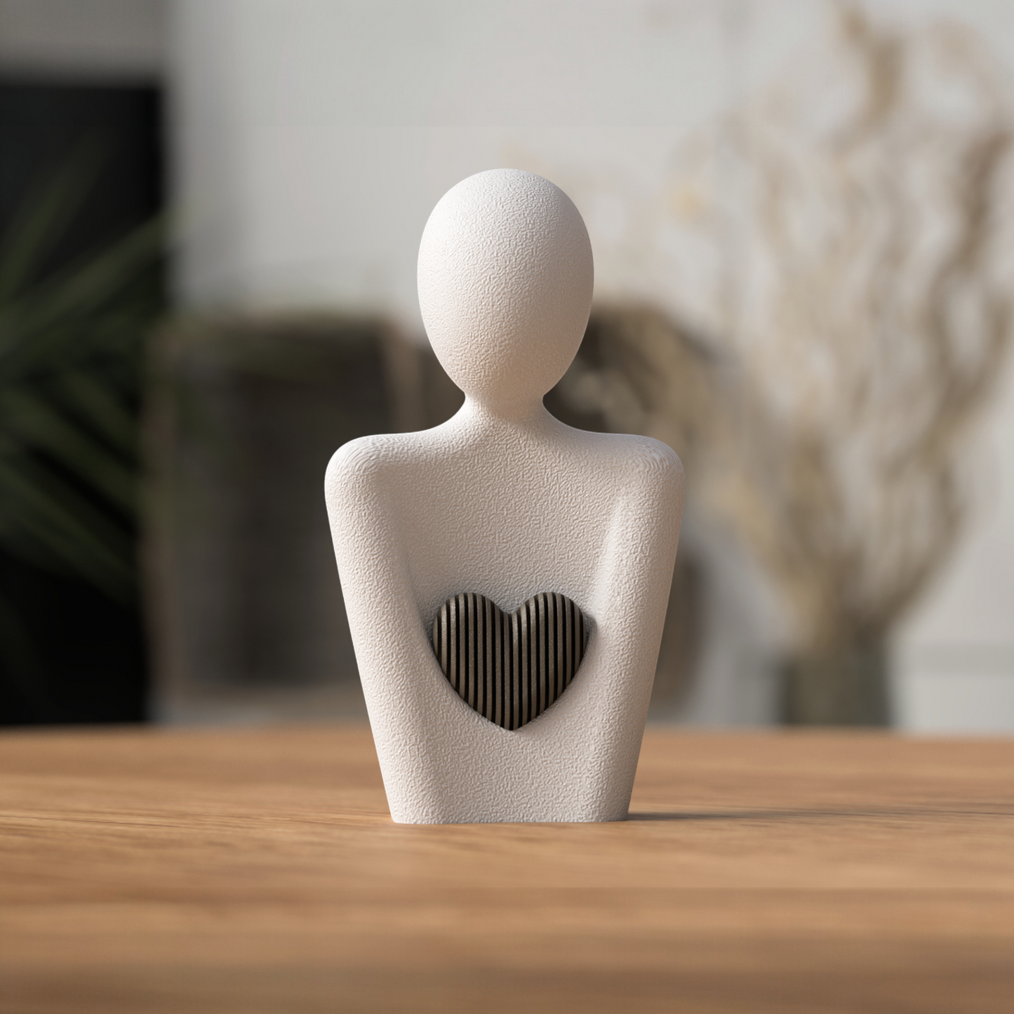 Muttertagsstatue · Herzfigur · 3D gedruckte Dekoskulptur