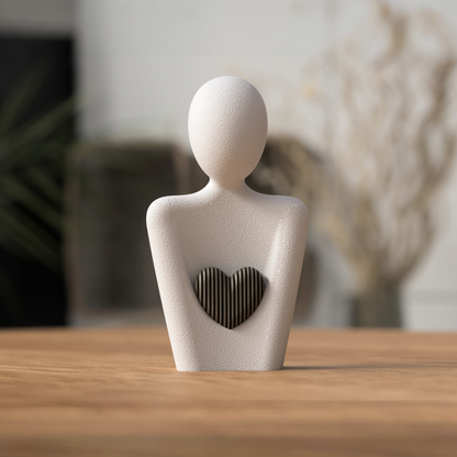 Muttertagsstatue · Herzfigur · 3D gedruckte Dekoskulptur