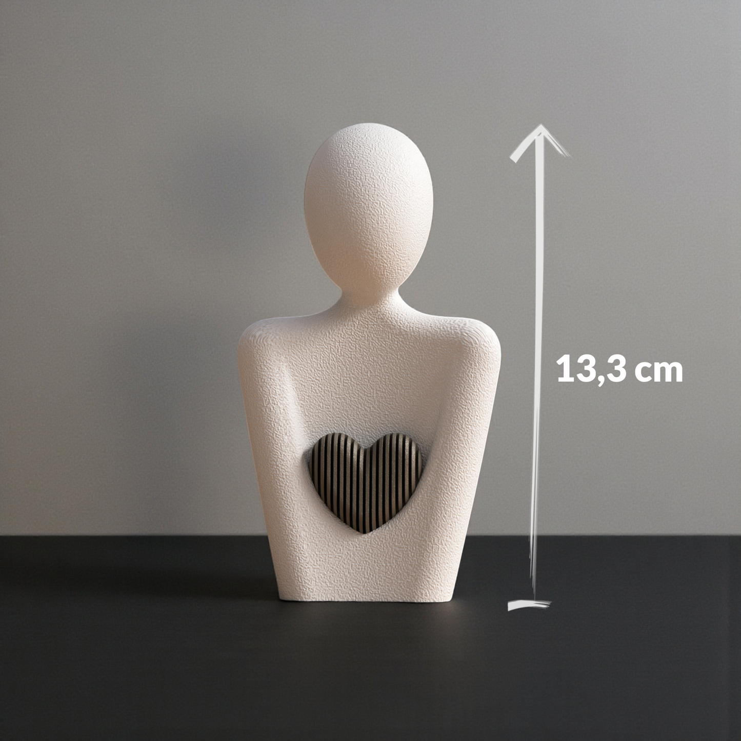 Muttertagsstatue · Herzfigur · 3D gedruckte Dekoskulptur