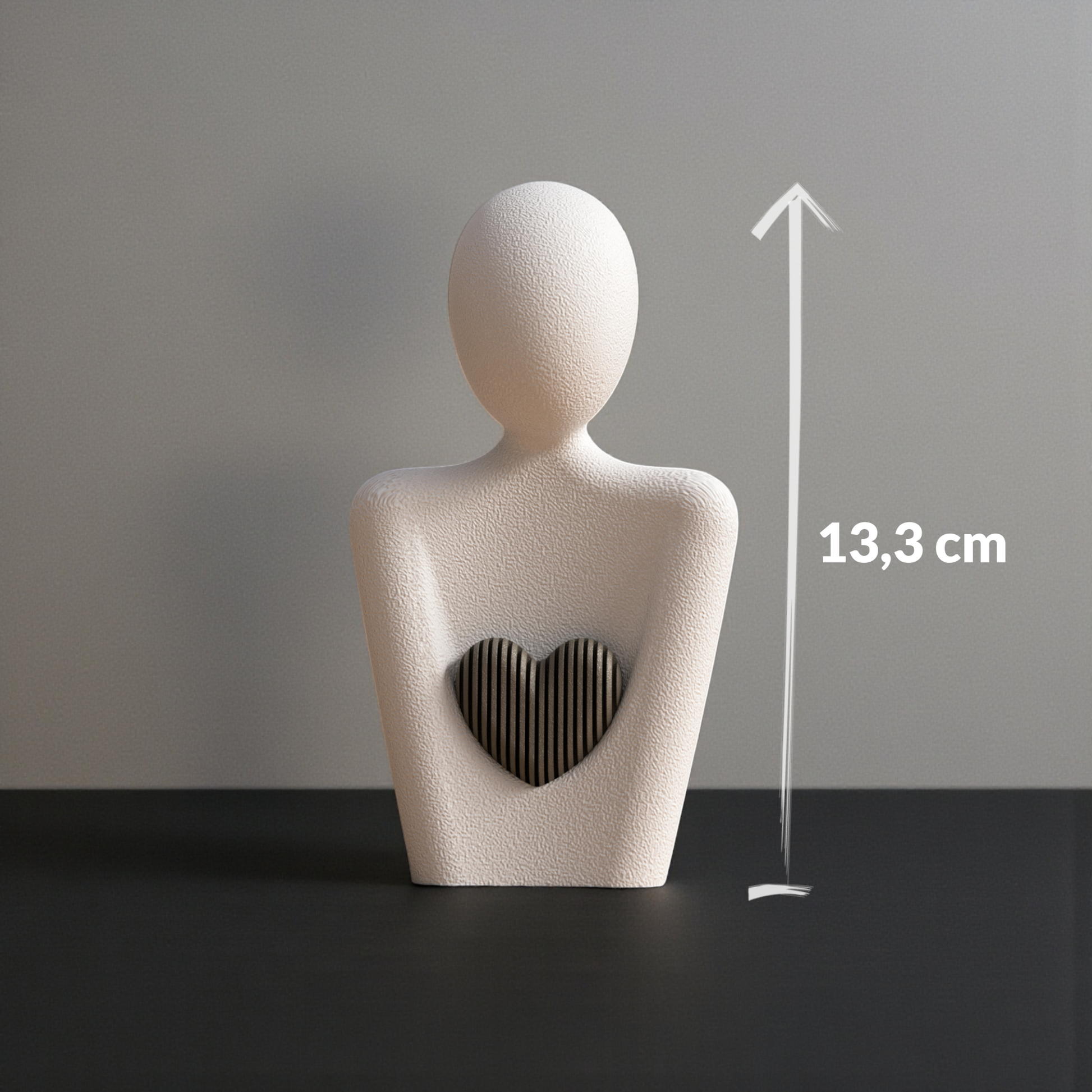 Muttertagsstatue · Herzfigur · 3D gedruckte Dekoskulptur