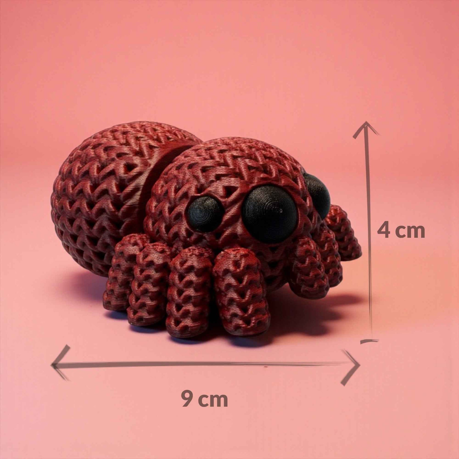 Gestrickte Spinne Figur · Handarbeitslook · Beweglicher Hinterkörper