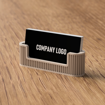 Visitenkartenhalter · Japandi Design · 3D gedruckte Schreibtisch-Deko