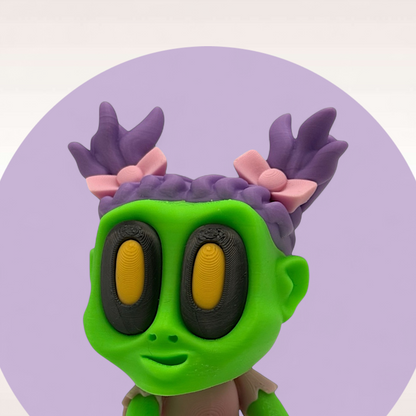 Zombie Mädchen Blob Style Figur · detailreicher Mehrfarb-3D-Druck
